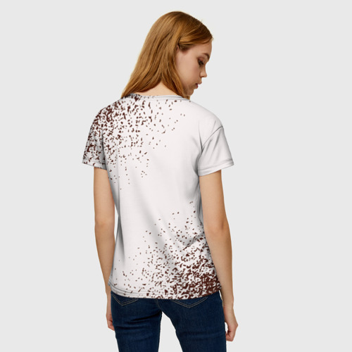 Женская футболка 3D с принтом Кролик НГ ушки на светлом, вид сзади #2