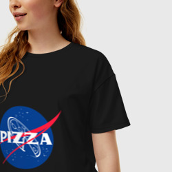 Женская футболка хлопок Oversize NASA - pizza - фото 2