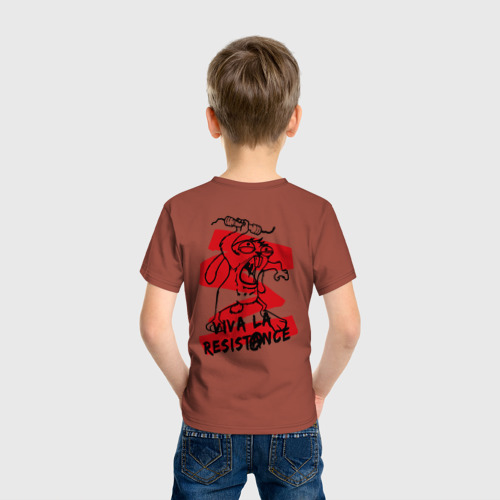 Детская футболка хлопок la resistance, цвет кирпичный - фото 4