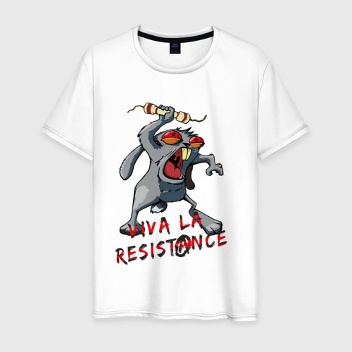Мужская футболка из хлопка с принтом la resistance, вид спереди №1