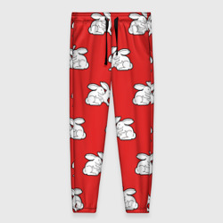 Женские брюки 3D Секс кролики на красном
