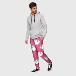 Мужские брюки 3D Сексуальные кролики на розовом - фото 2