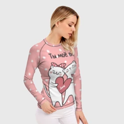 Женский рашгард 3D Котята с сердечком - ты моё всё - фото 2