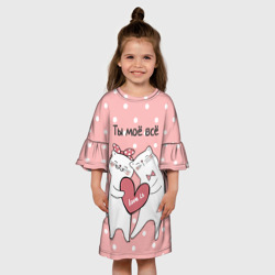 Детское платье 3D Котята с сердечком - love is - фото 2