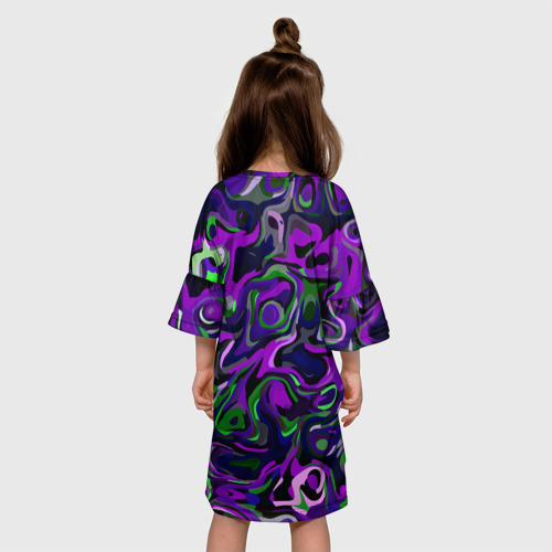Детское платье 3D с принтом Кислые сладкие пятна, вид сзади #2