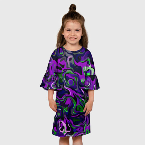 Детское платье 3D с принтом Кислые сладкие пятна, вид сбоку #3