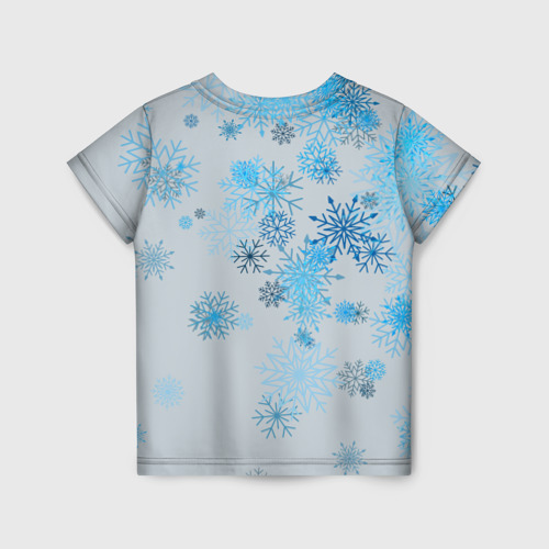 Детская футболка 3D Дед мороз и много снежинок, цвет 3D печать - фото 2