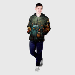 Мужская куртка 3D Совы в стиле Folk Art - фото 2