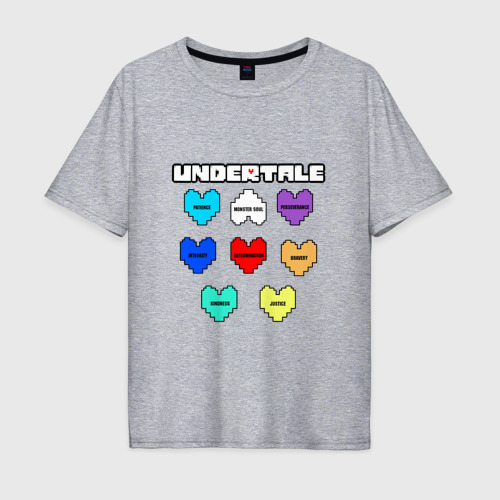 Мужская футболка хлопок Oversize Undertale - души 8 людей, цвет меланж