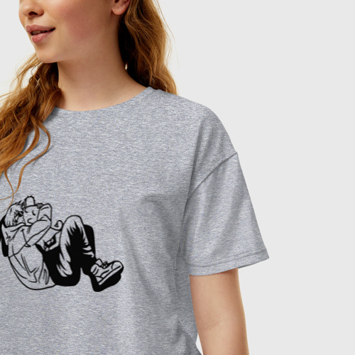 Женская футболка хлопок Oversize с принтом Почита и Дэндзи арт, фото на моделе #1