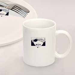 Набор: тарелка кружка с принтом Дерзкий Дэндзи для любого человека, вид спереди №2. Цвет основы: белый