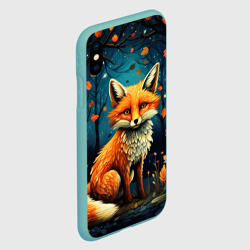Чехол для iPhone XS Max матовый Лиса в Folk Art стиле - фото 2