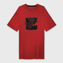 Платье-футболка хлопок Луч красных листьев в темноте