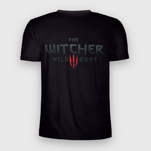 Мужская футболка 3D Slim с принтом Witcher in the fire, вид сзади #1