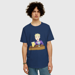 Мужская футболка хлопок Oversize Бармен блондин - фото 2