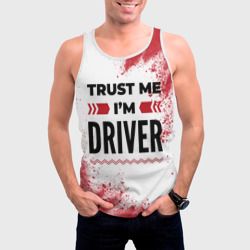 Мужская майка 3D Trust me I'm driver white - фото 2