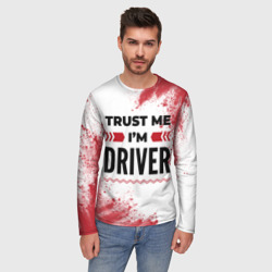 Мужской лонгслив 3D Trust me I'm driver white - фото 2