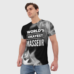 Мужская футболка 3D World's okayest masseur - Dark - фото 2