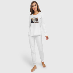 Женская пижама с лонгсливом хлопок Средневековье твоя зарплата - ветка - фото 2