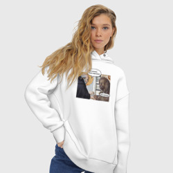 Женское худи Oversize хлопок Средневековье твоя зарплата - ветка - фото 2