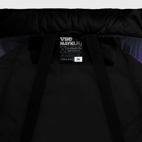 Зимняя куртка для мальчиков 3D Энид и Уэнсдэй на фоне окна, цвет черный - фото 7