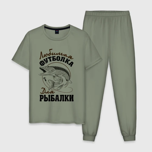 Мужская пижама хлопок Футболка для рыбалки