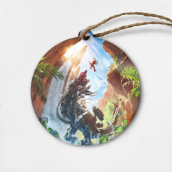 Деревянная игрушка круг Битва с машиной Horizon call of the mountain