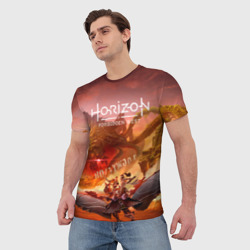 Мужская футболка 3D Horizon forbidden west burning shores dlc - фото 2