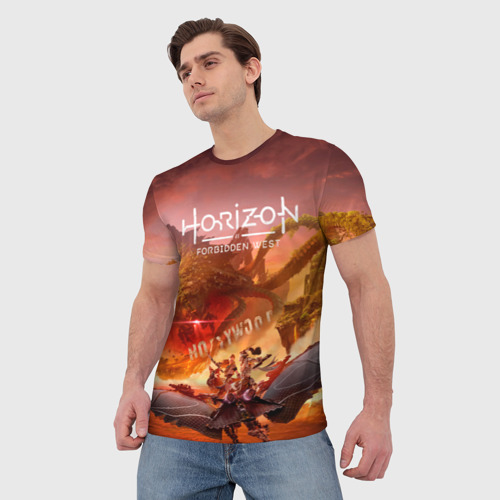 Мужская футболка 3D Алой на пылающих берегах, цвет 3D печать - фото 3