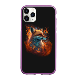 Чехол для iPhone 11 Pro Max матовый Огненная лиса