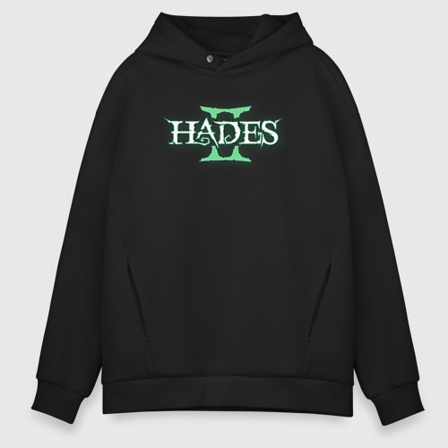 Мужское худи Oversize хлопок Hades 2 logo, цвет черный