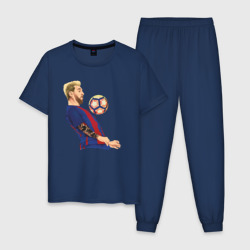 Мужская пижама хлопок Messi Barcelona