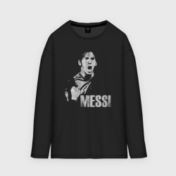 Женский лонгслив oversize хлопок Leo Messi scream