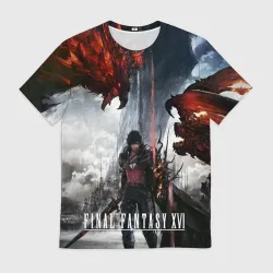 Мужская футболка 3D Клайв и Феникс Final fantasy 16