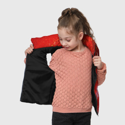 Жилет с принтом Красные блёстки и туман и белые краски для ребенка, вид на модели спереди №3. Цвет основы: черный