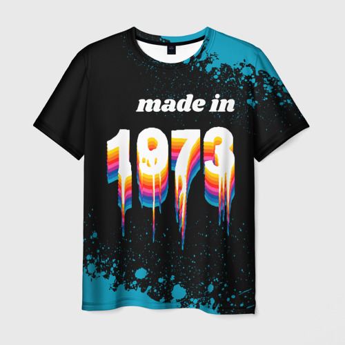 Мужская футболка с принтом Made in 1973: liquid art, вид спереди №1