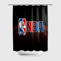 Штора 3D для ванной NBA - logo