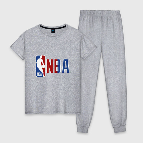 Женская пижама хлопок NBA - big logo, цвет меланж