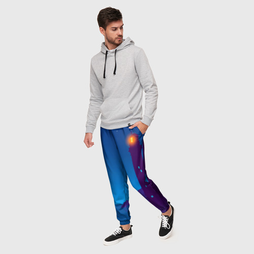 Мужские брюки 3D Маяк в ночи, цвет 3D печать - фото 3