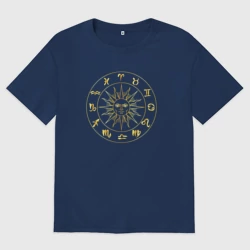 Мужская футболка хлопок Oversize Ярило Даждьбог и зодиаки