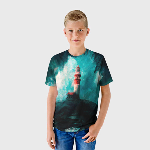 Детская футболка 3D Бушующее море, цвет 3D печать - фото 3