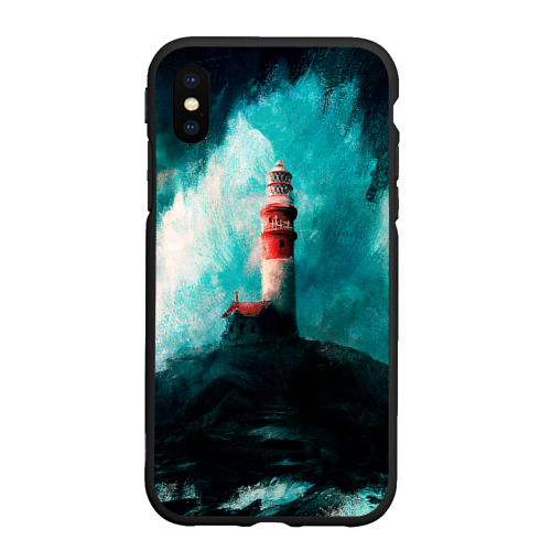 Чехол для iPhone XS Max матовый Бушующее море, цвет черный