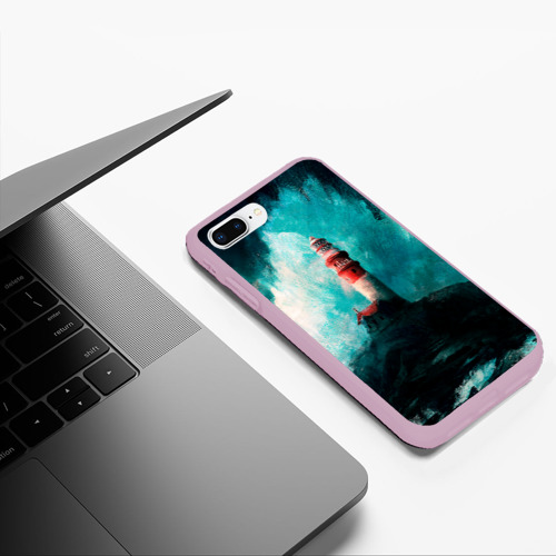 Чехол для iPhone 7Plus/8 Plus матовый Бушующее море, цвет розовый - фото 5