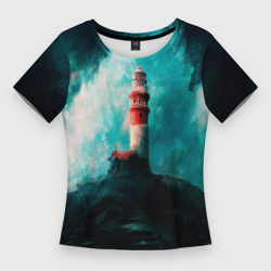 Женская футболка 3D Slim Бушующее море