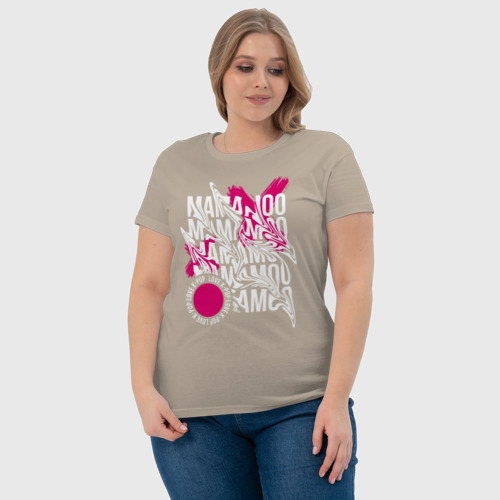 Женская футболка хлопок Mamamoo love k-pop, цвет миндальный - фото 6