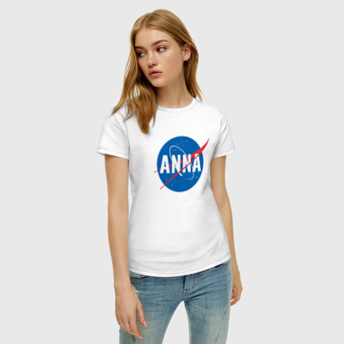 Женская футболка хлопок Анна в стиле NASA, цвет белый - фото 3