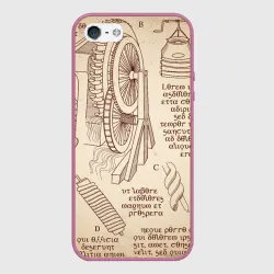 Чехол для iPhone 5/5S матовый Чертежи машин Леонардо да Винчи