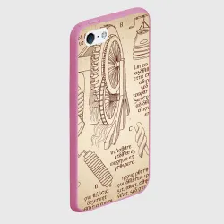 Чехол для iPhone 5/5S матовый Чертежи машин Леонардо да Винчи - фото 2