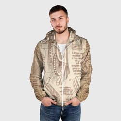 Мужская ветровка 3D Чертежи машин Леонардо да Винчи - фото 2