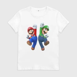 Женская футболка хлопок Марио и Луиджи